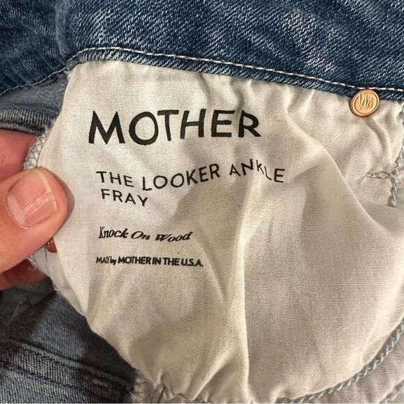 Mother The Looker Ankle Fray Jeans knock on wood size 25 - Picture 15 of 16